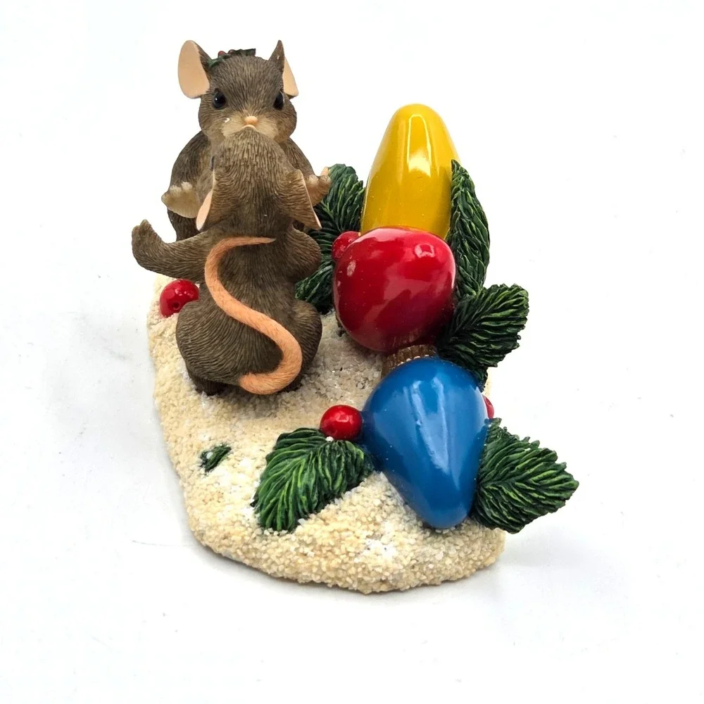 Vintage Charming Tails Mice Kiss-Mas Lights Fitz & Floyd 87/205 2000 Christmas